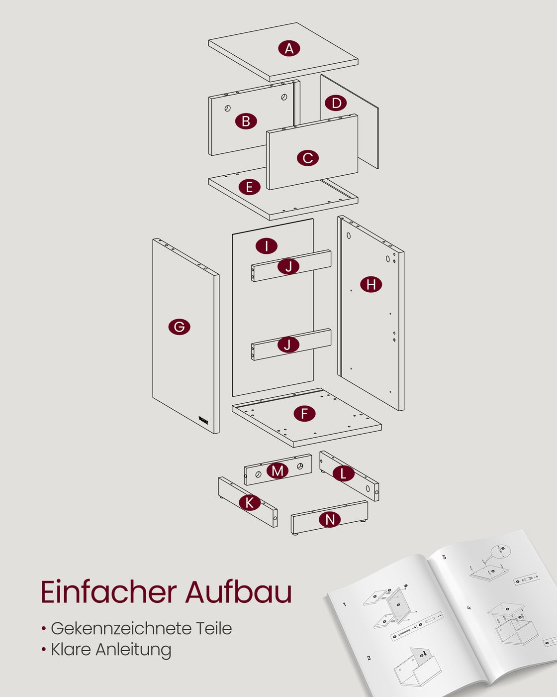 KAILYN Kollektion - Nachttisch 2er Set 2 Schubladen offenes Fach ebenholzschwarz