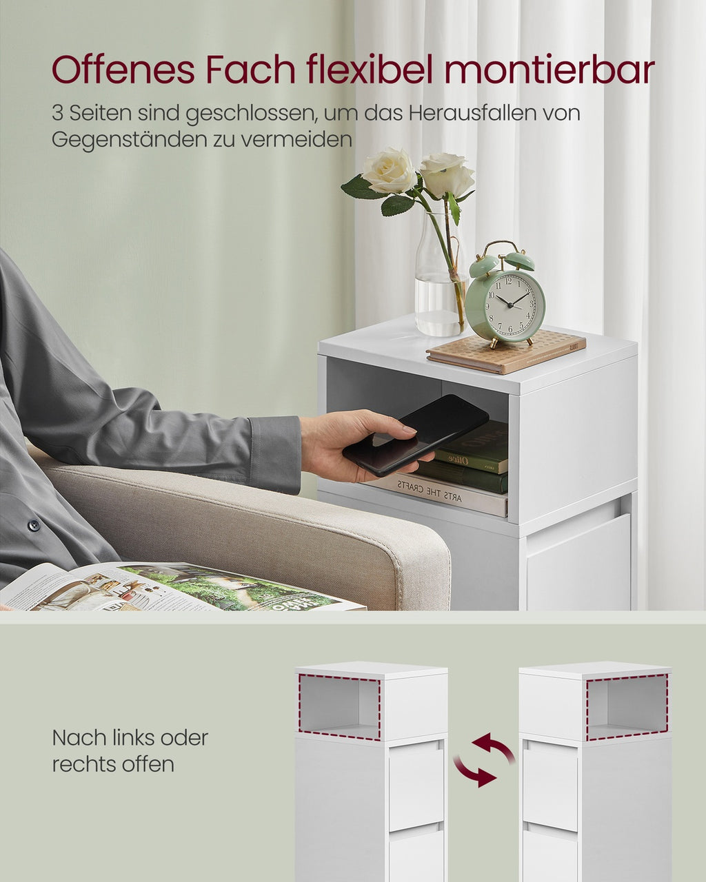 KAILYN Kollektion - Nachttisch 2er Set 2 Schubladen offenes Fach wolkenweiß
