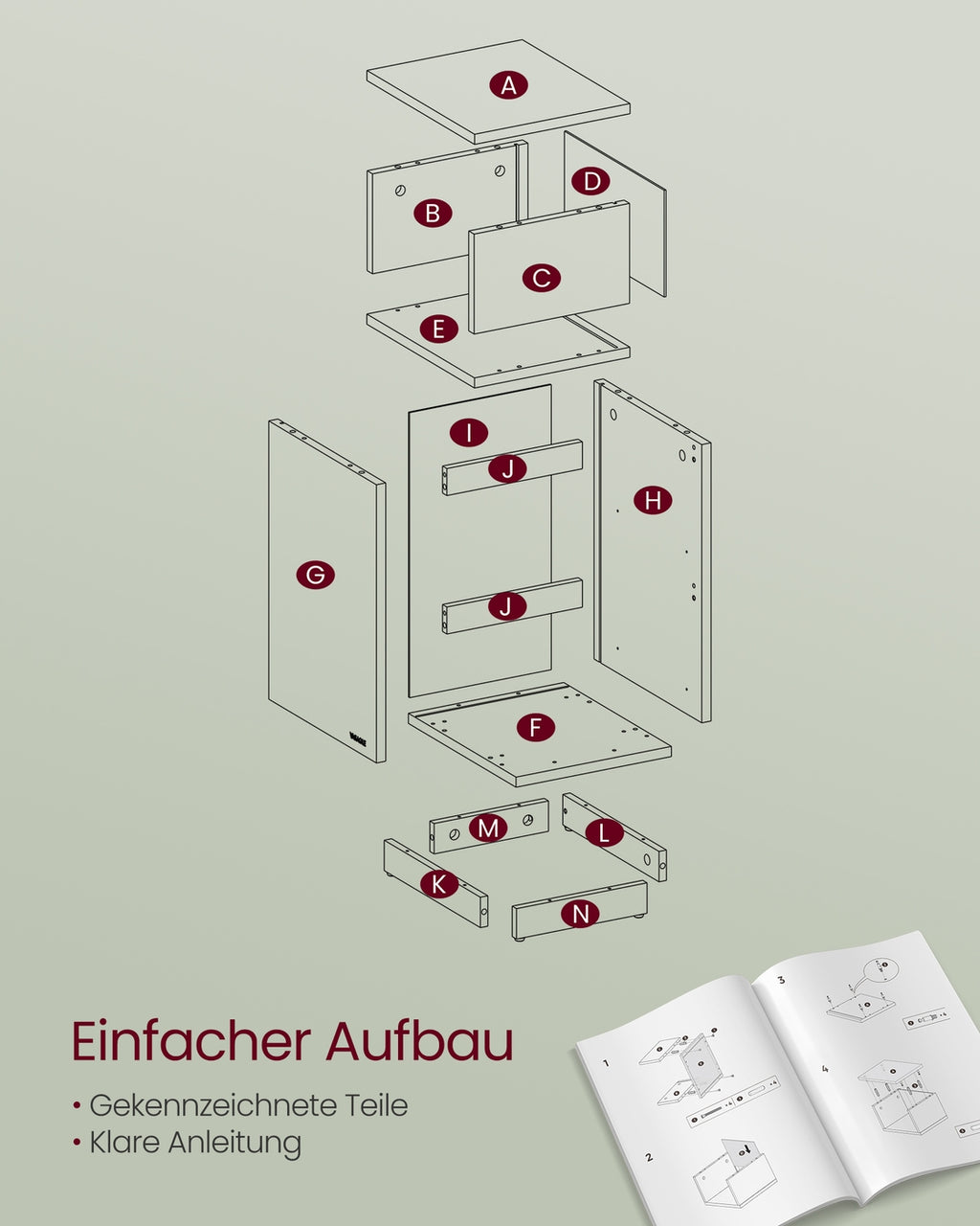 KAILYN Kollektion - Nachttisch 2er Set 2 Schubladen offenes Fach wolkenweiß