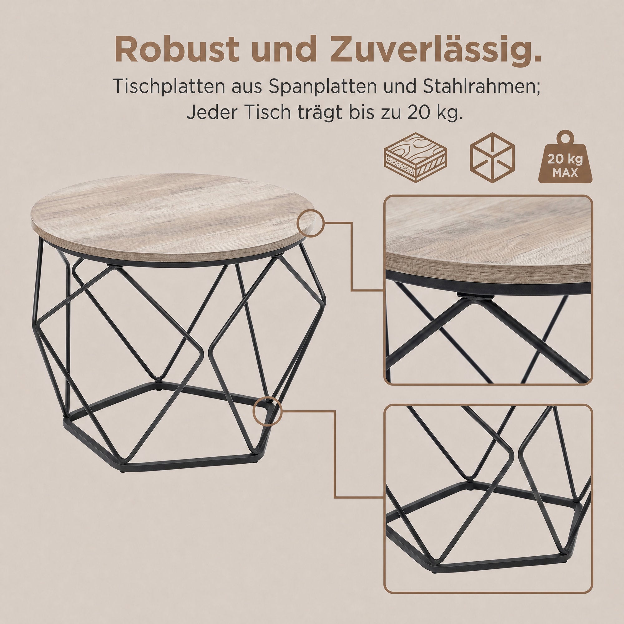 Kleiner Couchtisch 2er Set
