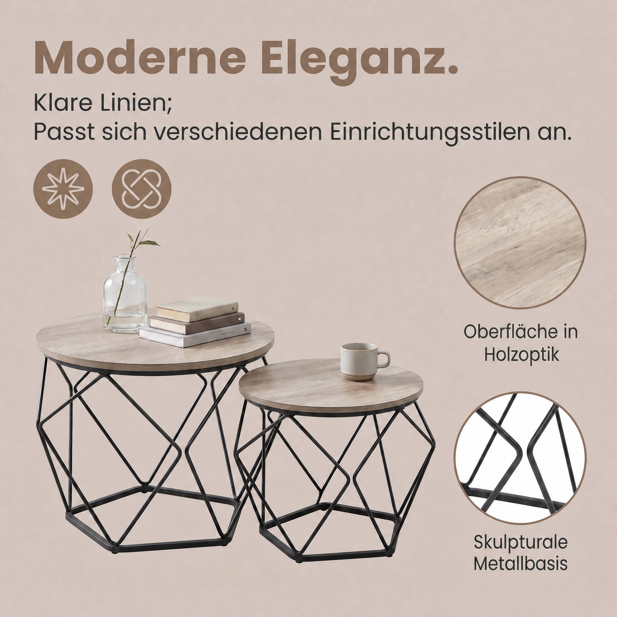Kleiner Couchtisch 2er Set
