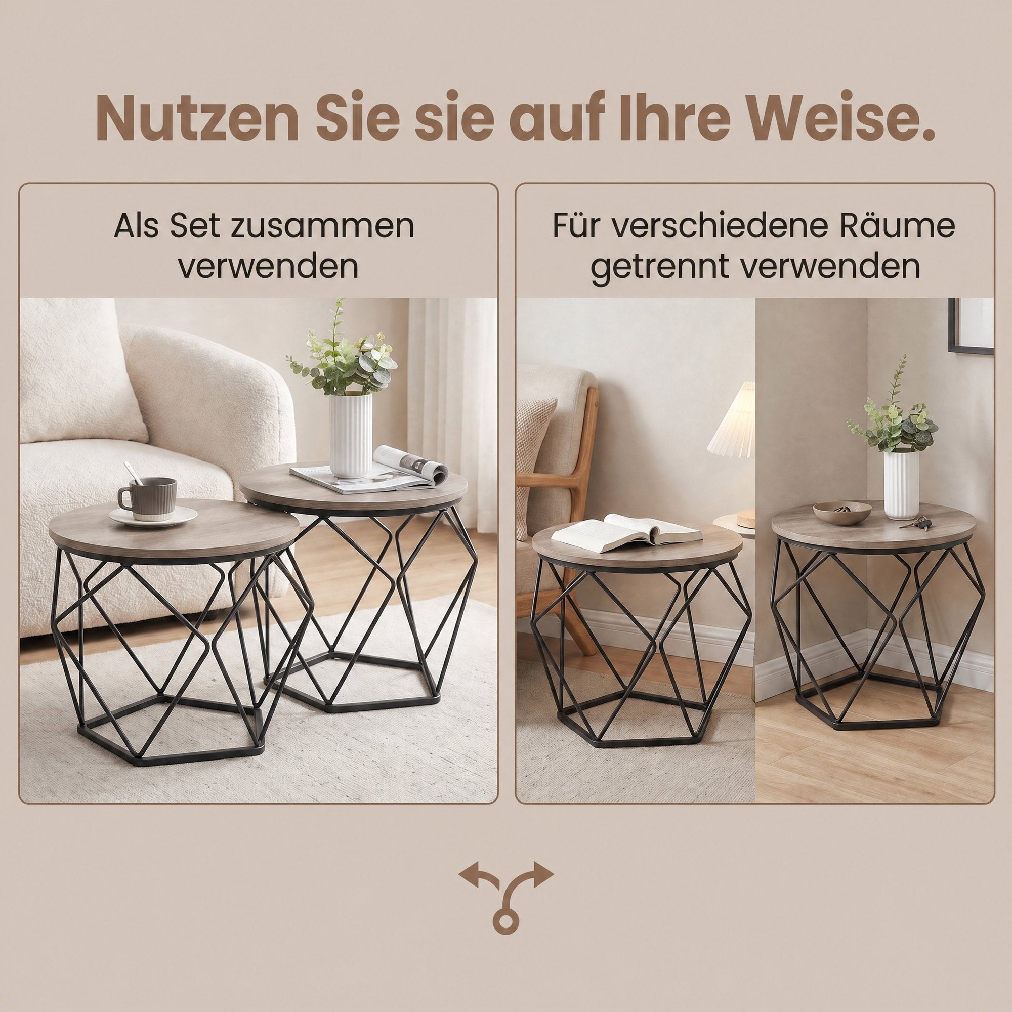 Kleiner Couchtisch 2er Set