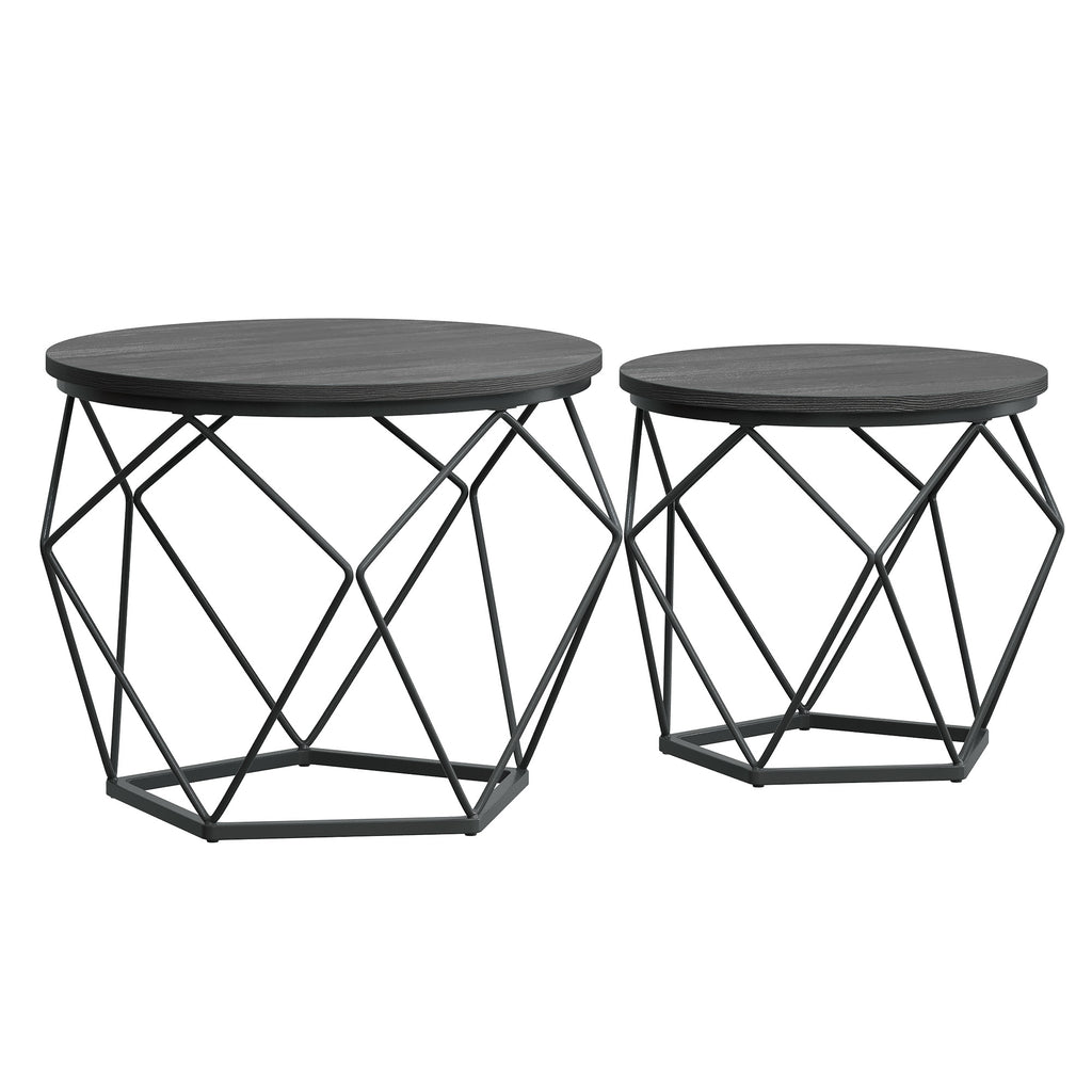 Couchtisch rund, 2er Set, Wohnzimmertisch