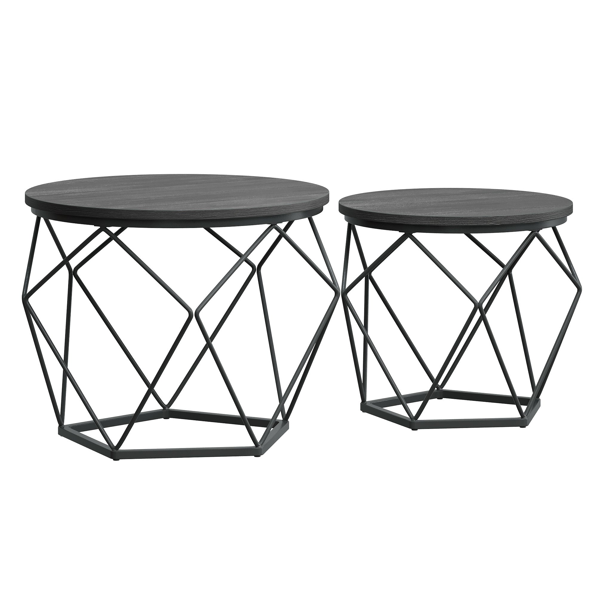 Couchtisch rund, 2er Set, Wohnzimmertisch