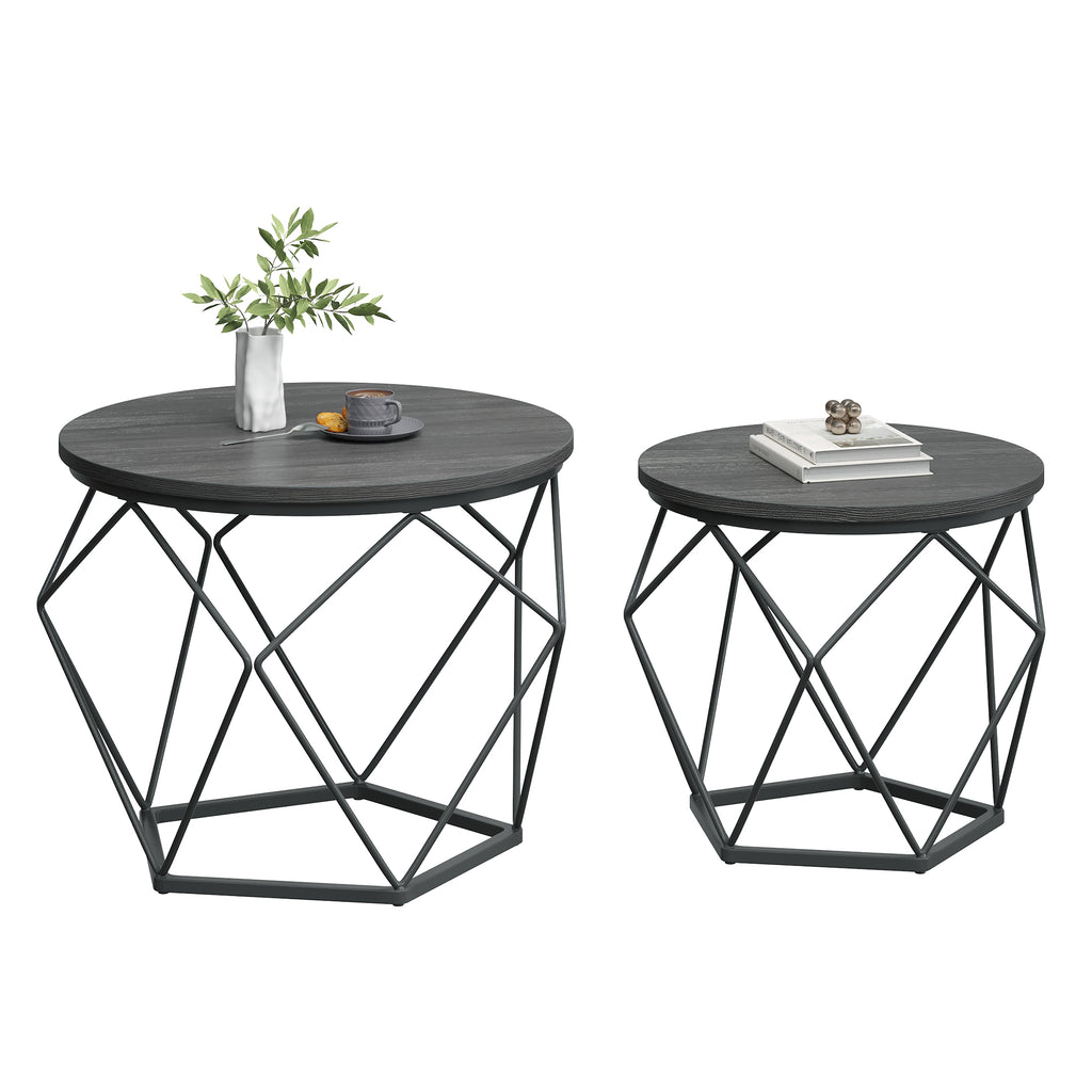 Couchtisch rund, 2er Set, Wohnzimmertisch