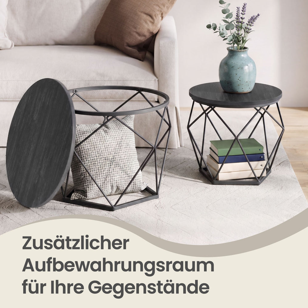 Couchtisch rund, 2er Set, Wohnzimmertisch