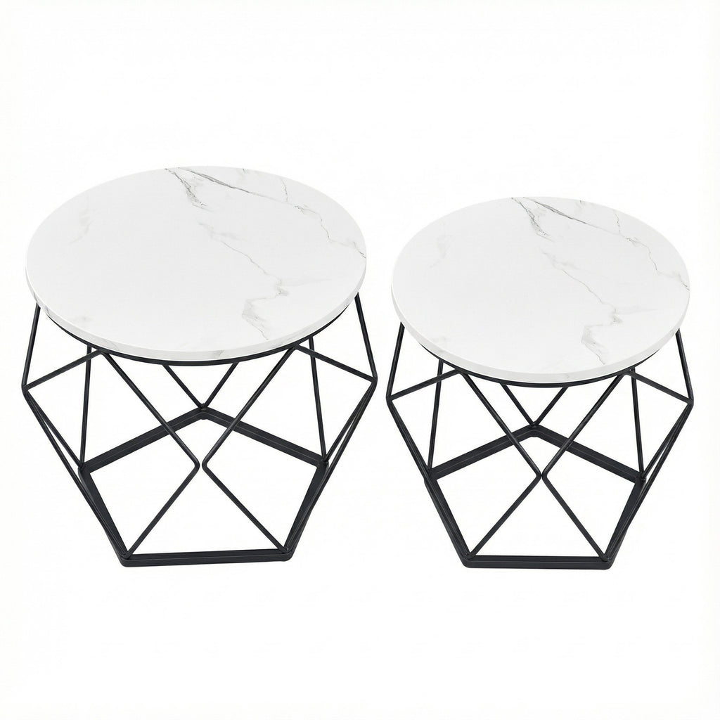 Couchtisch rund, 2er Set, Wohnzimmertisch