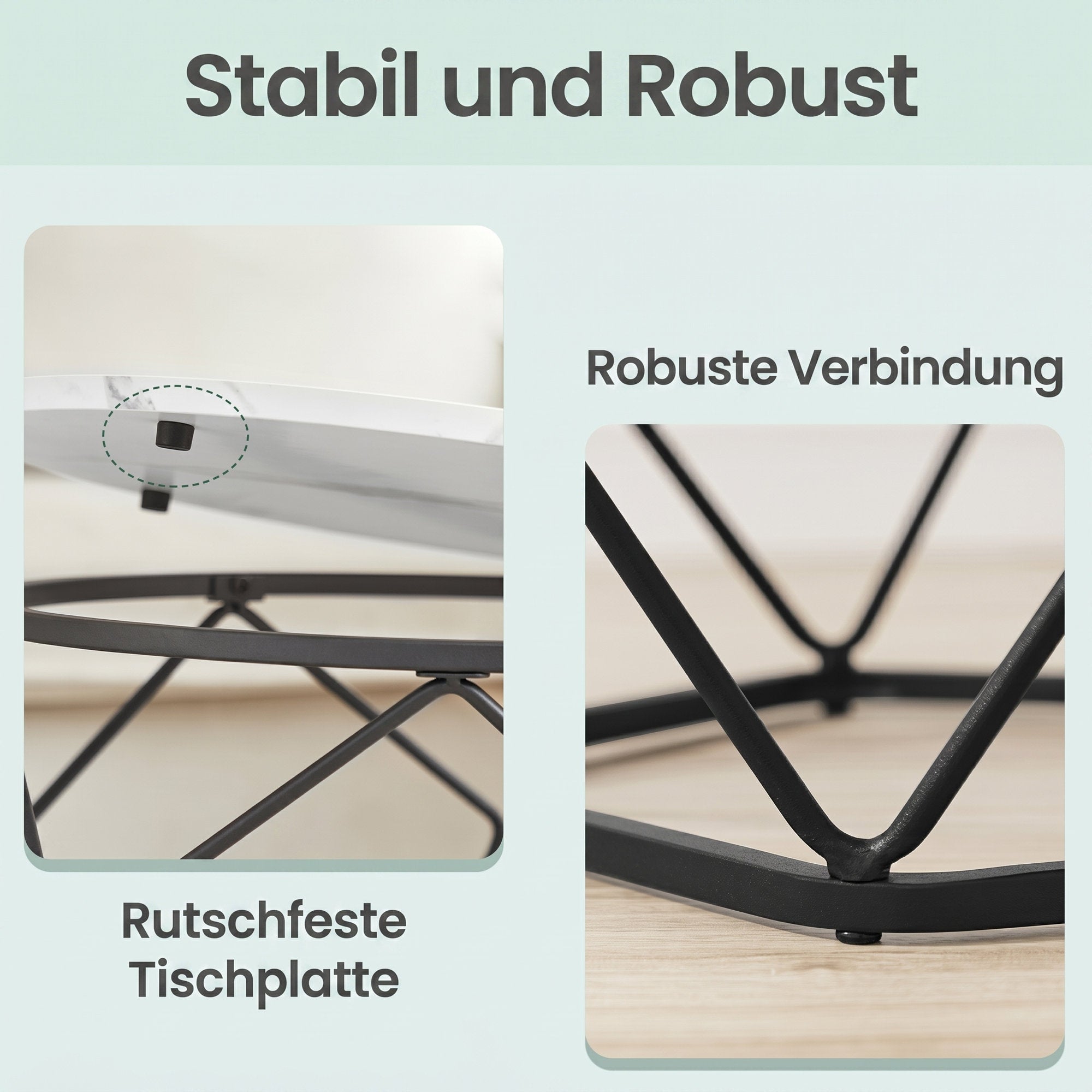 Couchtisch rund, 2er Set, Wohnzimmertisch