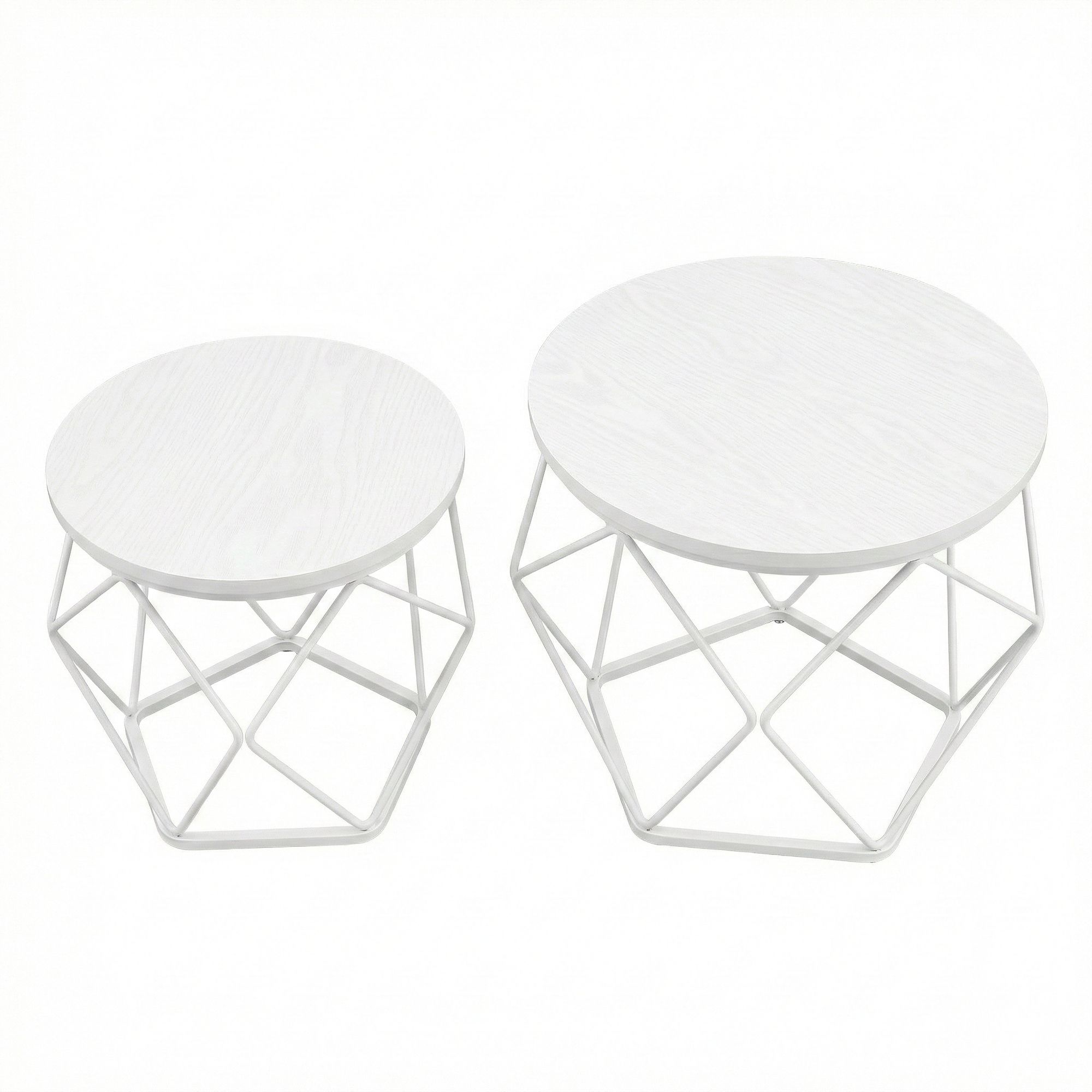 Couchtisch rund, 2er Set, Beistelltisch