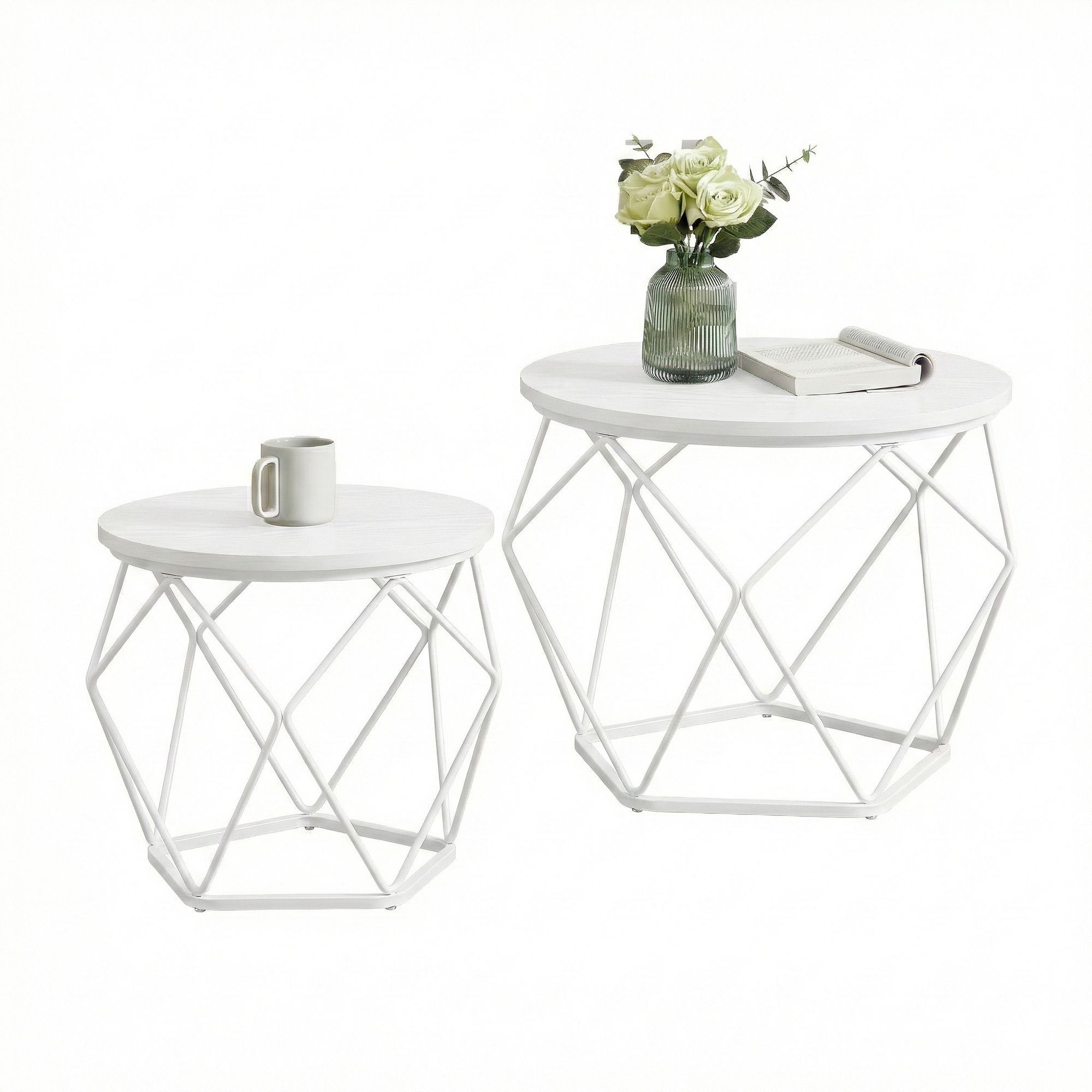 Couchtisch rund, 2er Set, Beistelltisch