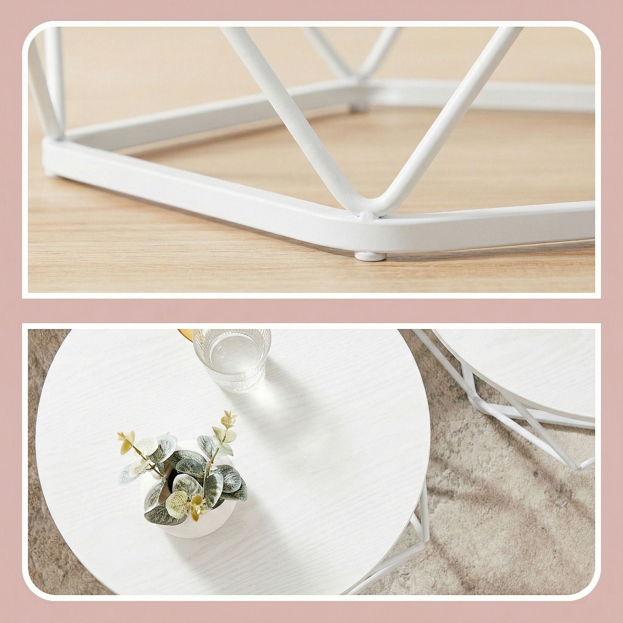 Couchtisch rund, 2er Set, Beistelltisch