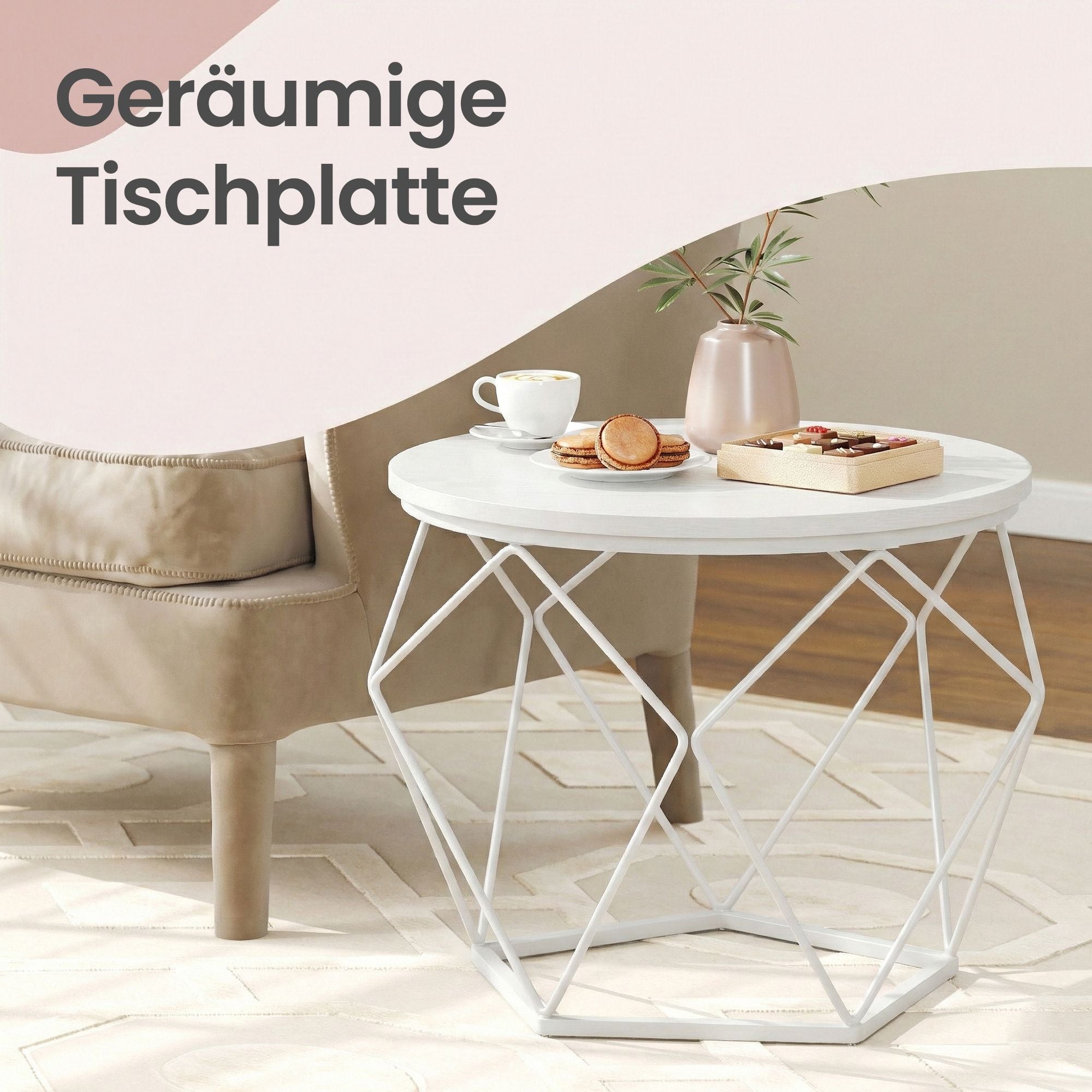 Couchtisch rund, 2er Set, Beistelltisch