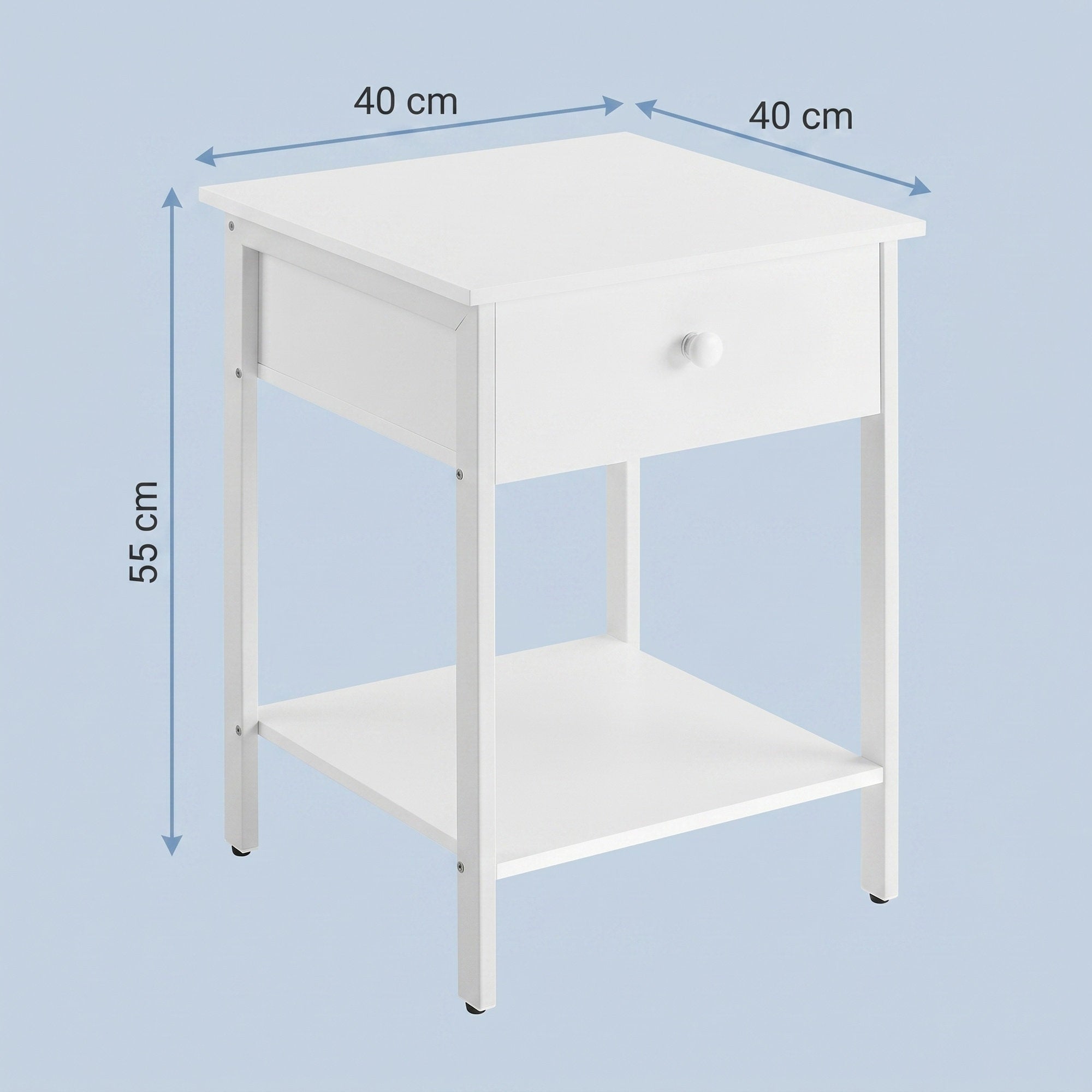 Beistelltisch für Bett, Nachttisch für Schlafzimmer, Stahlgestell