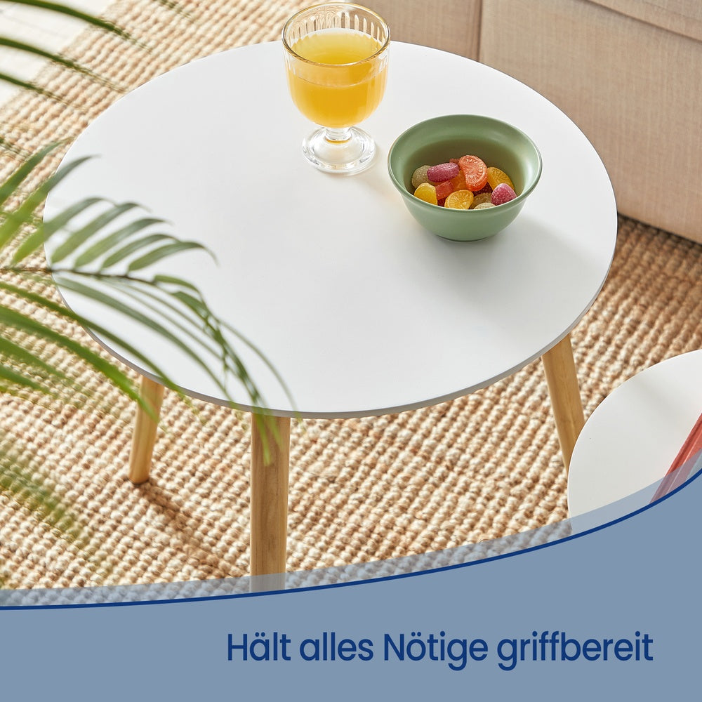 Beistelltisch-Set rund, 2 Moderne Sofatische, minimalistisch