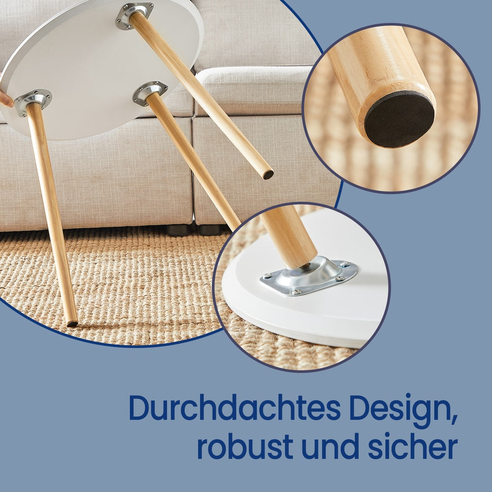 Beistelltisch-Set rund, 2 Moderne Sofatische, minimalistisch