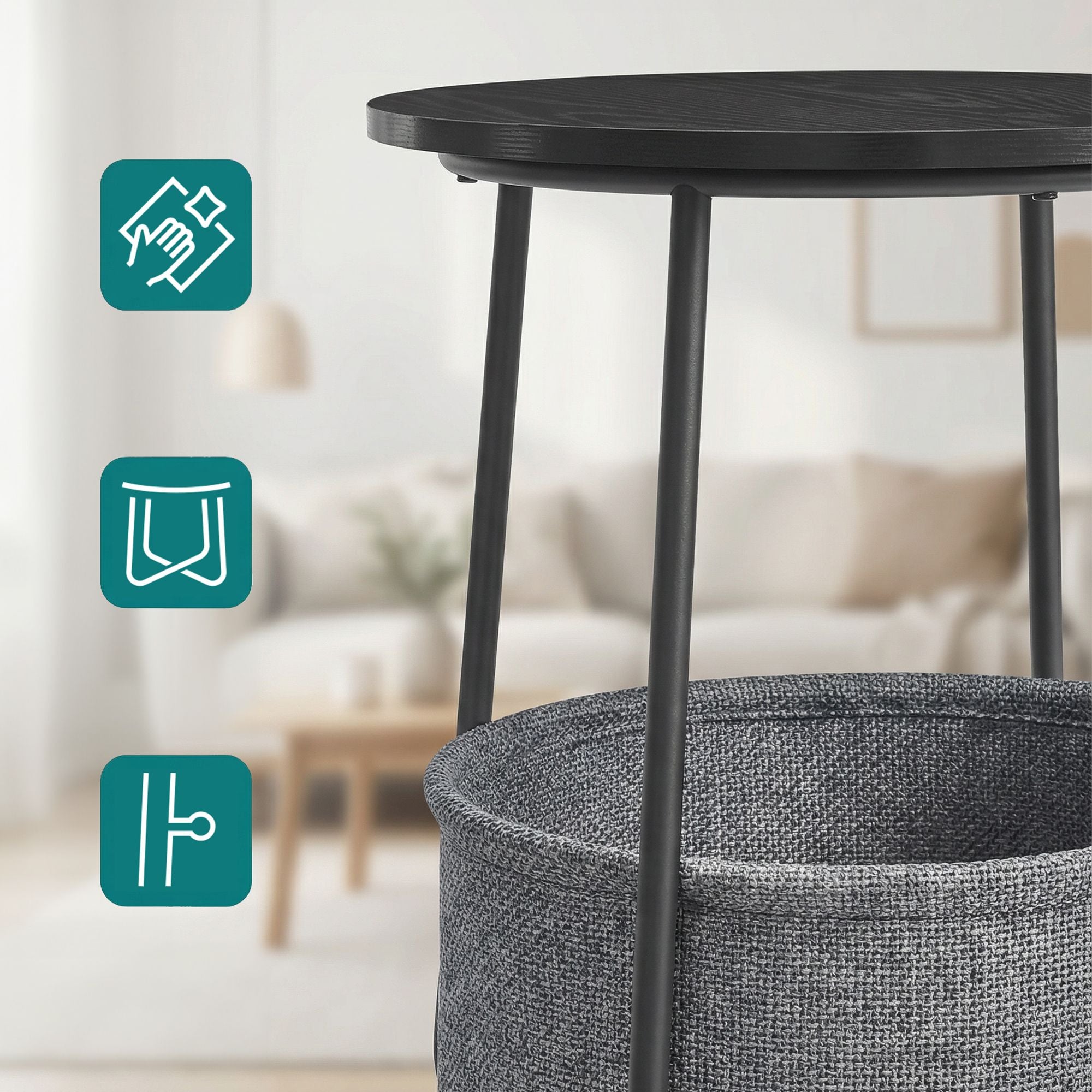 Beistelltisch rund, kleiner Tisch, Couchtisch klein