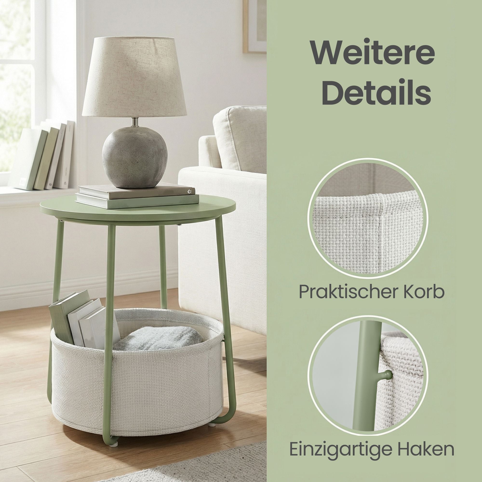 Beistelltisch rund, kleiner Tisch, Couchtisch klein