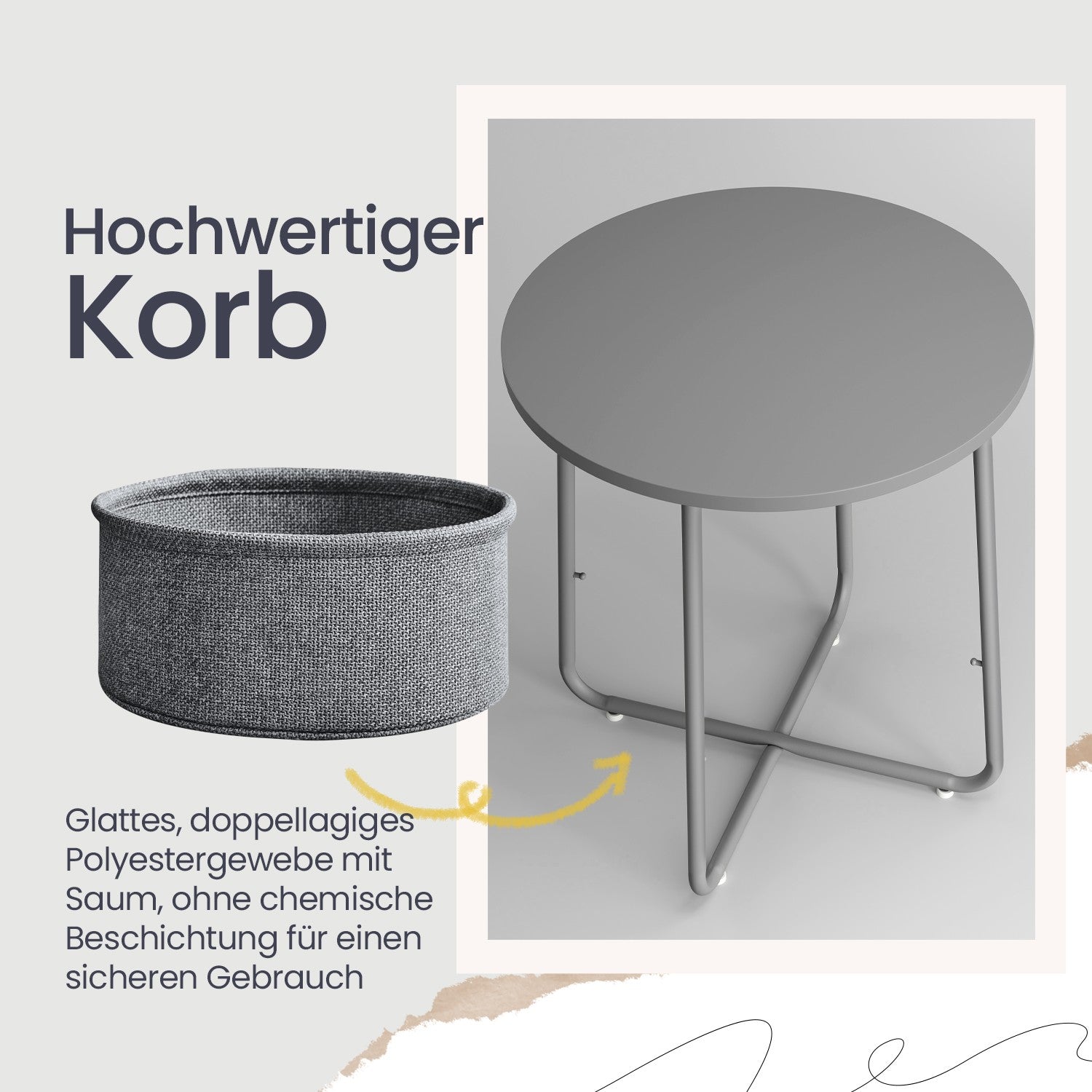 Beistelltisch rund, kleiner Tisch, Couchtisch klein