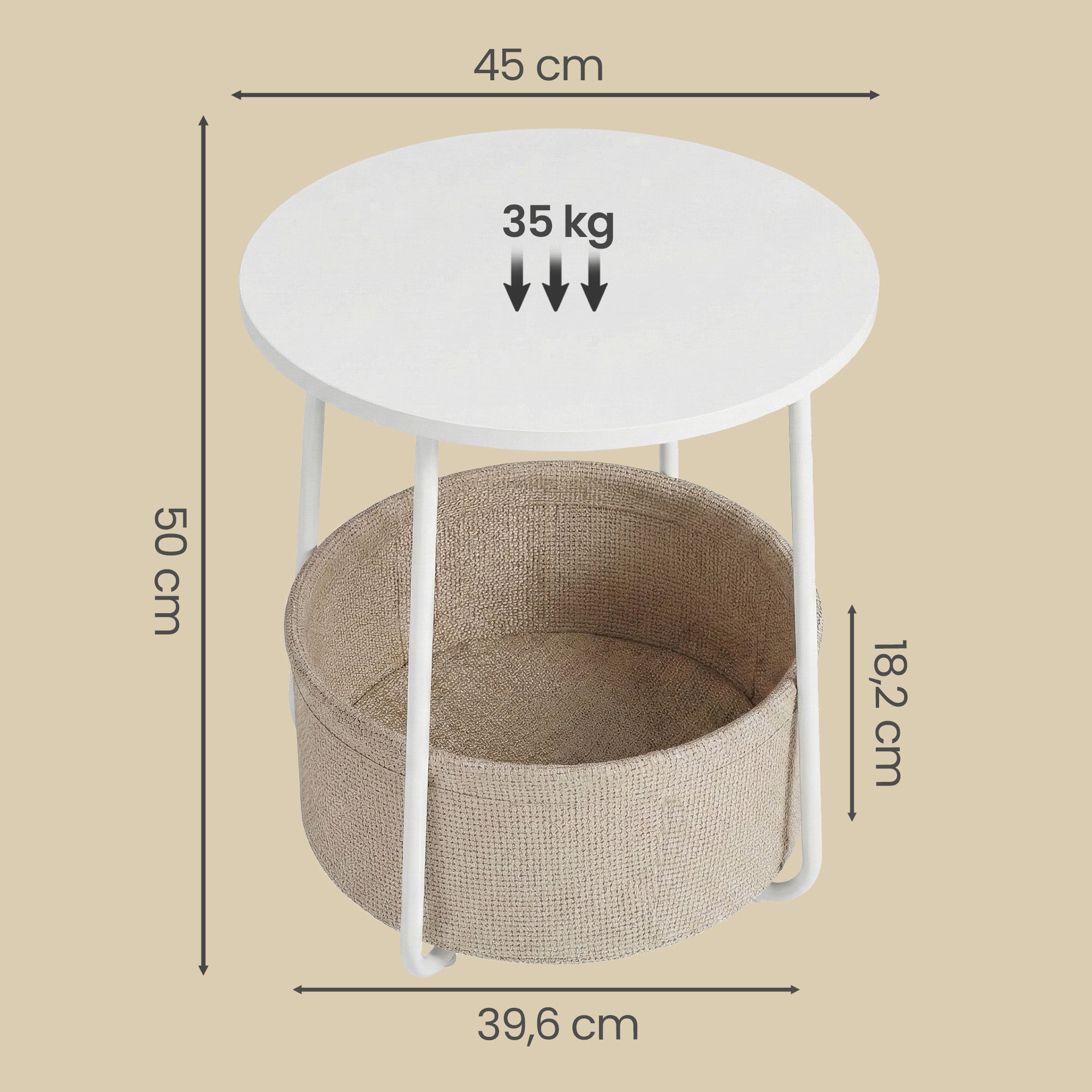 Beistelltisch rund, kleiner Tisch, Couchtisch klein