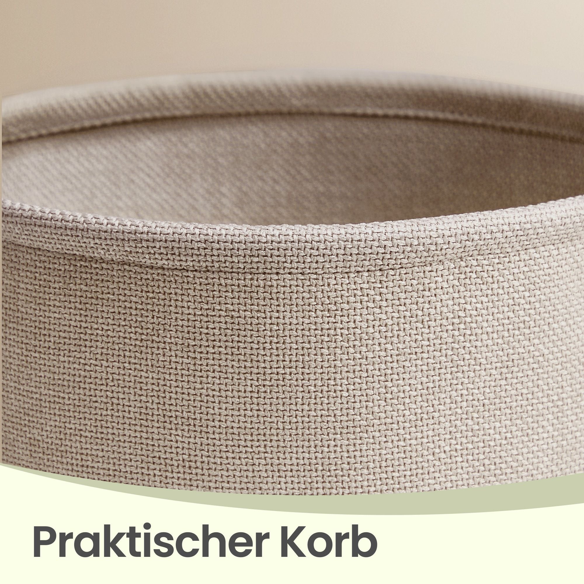 Runder Beistelltisch mit Stoffkorb und Steckdosen, weiß-braun