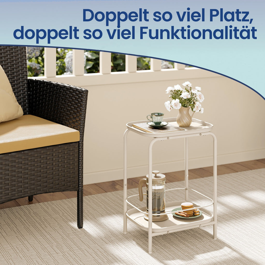 Nachttisch 2-stufig, kleiner Beistelltisch, moderner Couchtisch