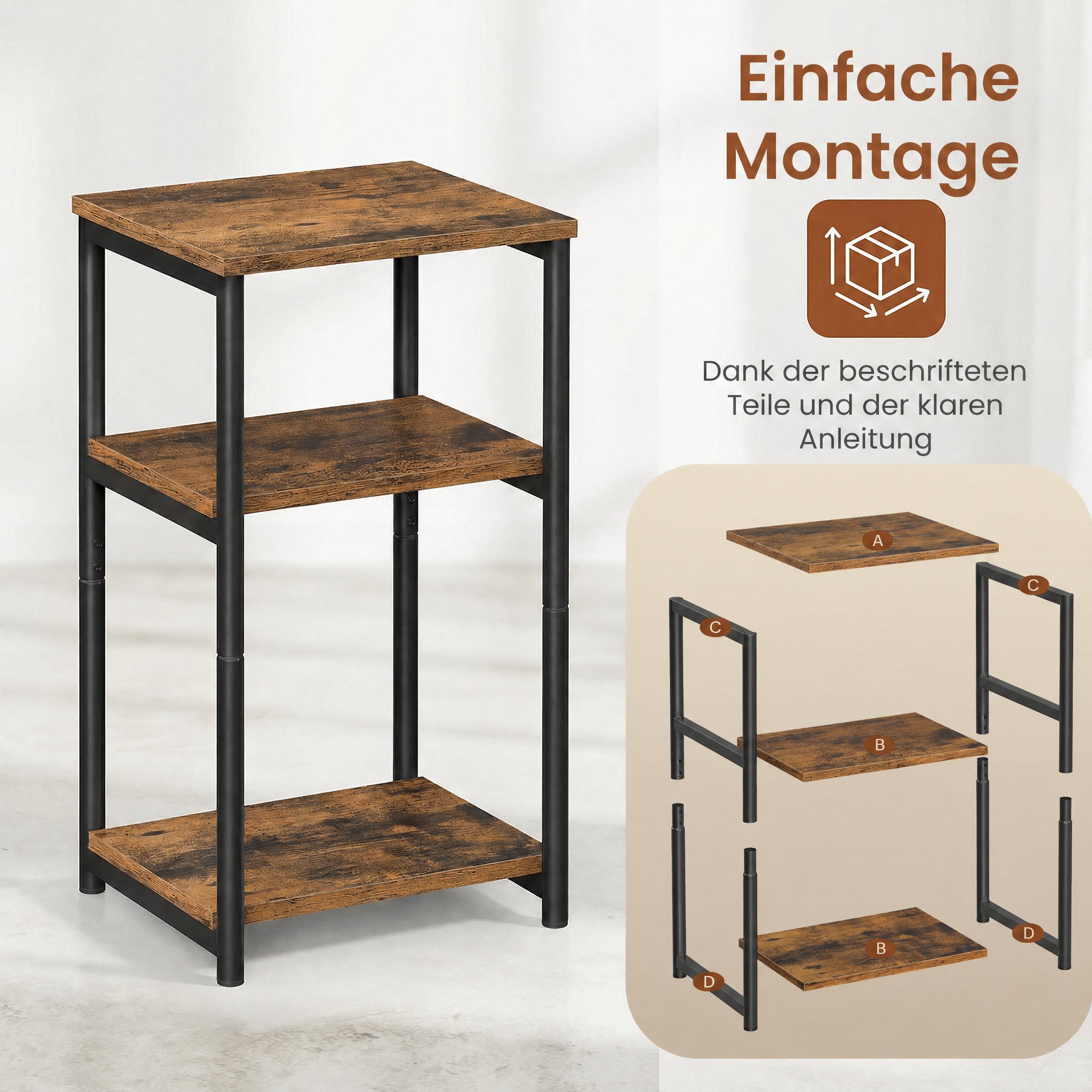 Beistelltisch, kleiner Tisch, hoher Nachttisch