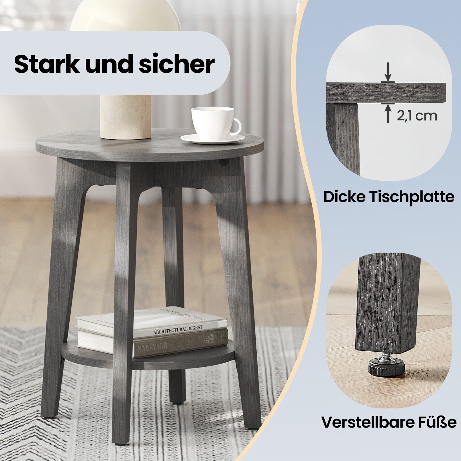 Beistelltisch, Sofatisch, kleiner runder Tisch