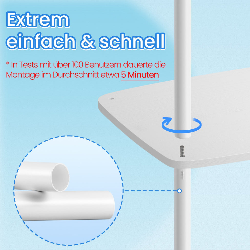 Beistelltisch mit 3 Ablagen 30 x 34 x 58 cm schneeweiß