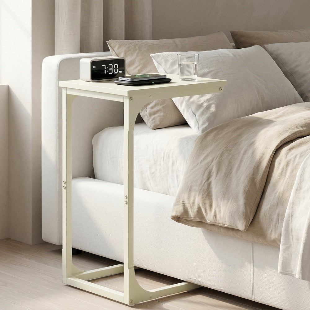 Beistelltisch mit Metallgestell, Beistelltisch für Wohnzimmer, Schlafzimmer