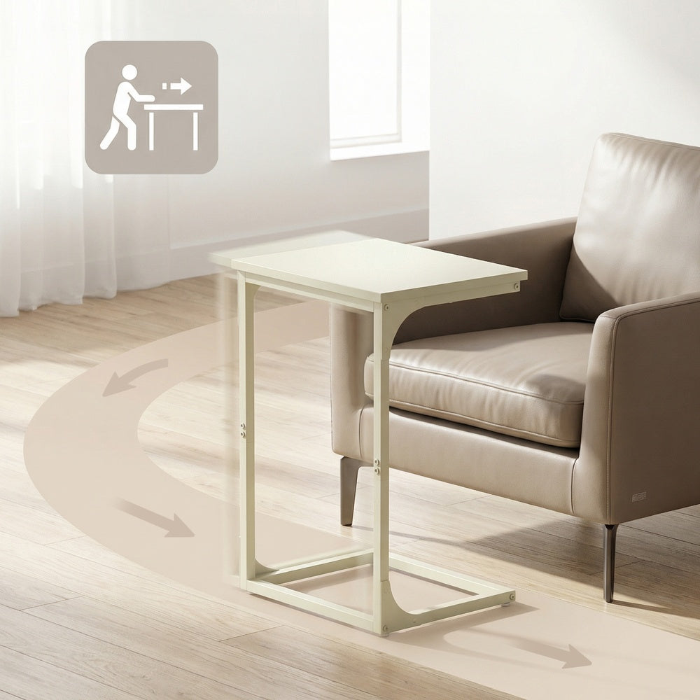 Beistelltisch mit Metallgestell, Beistelltisch für Wohnzimmer, Schlafzimmer