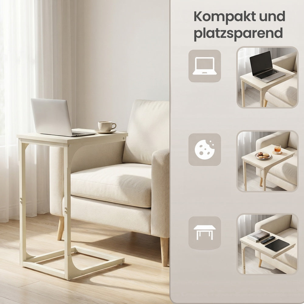 Beistelltisch mit Metallgestell, Beistelltisch für Wohnzimmer, Schlafzimmer