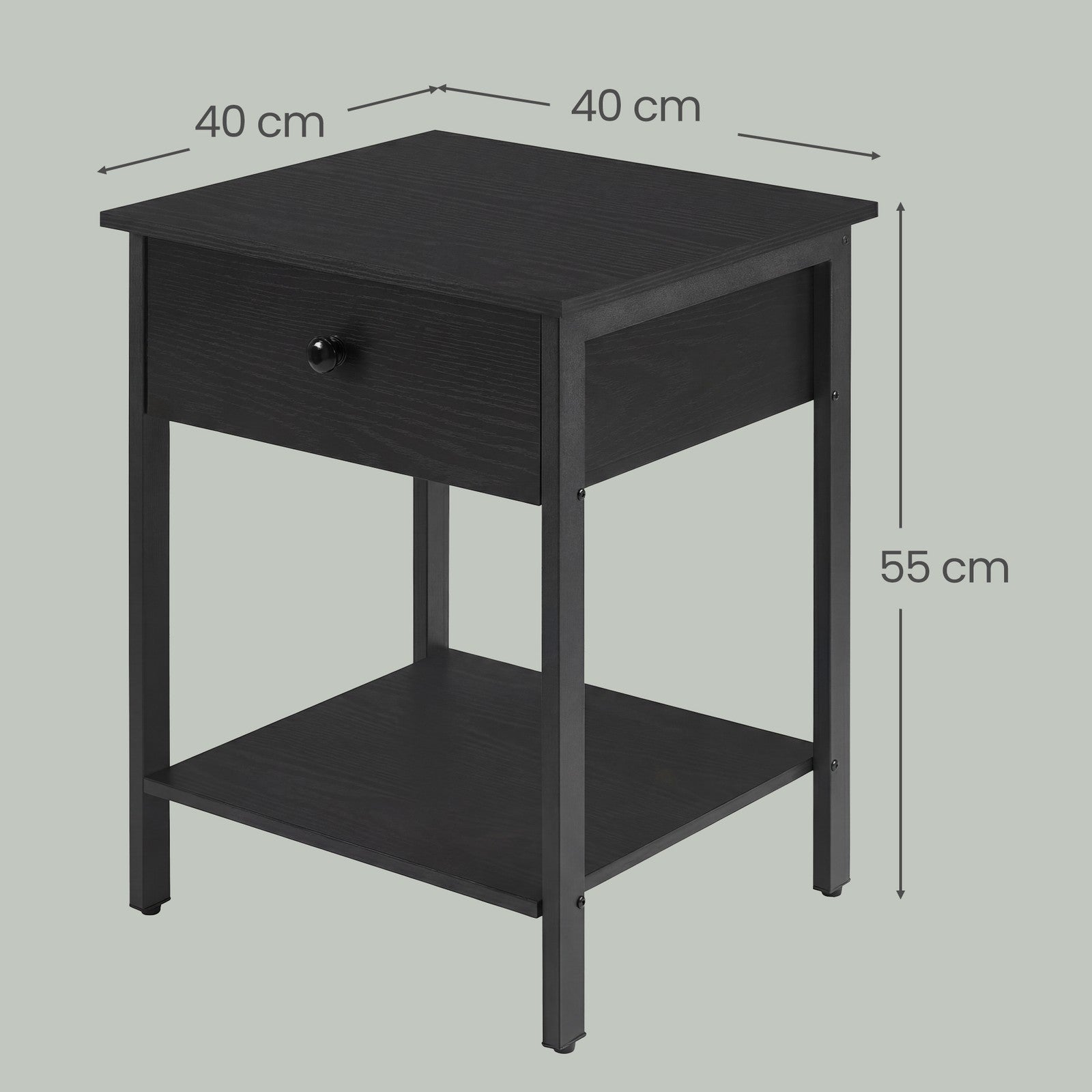 2 Nachtkommoden, mit Schublade, Beistelltisch für Schlafzimmer
