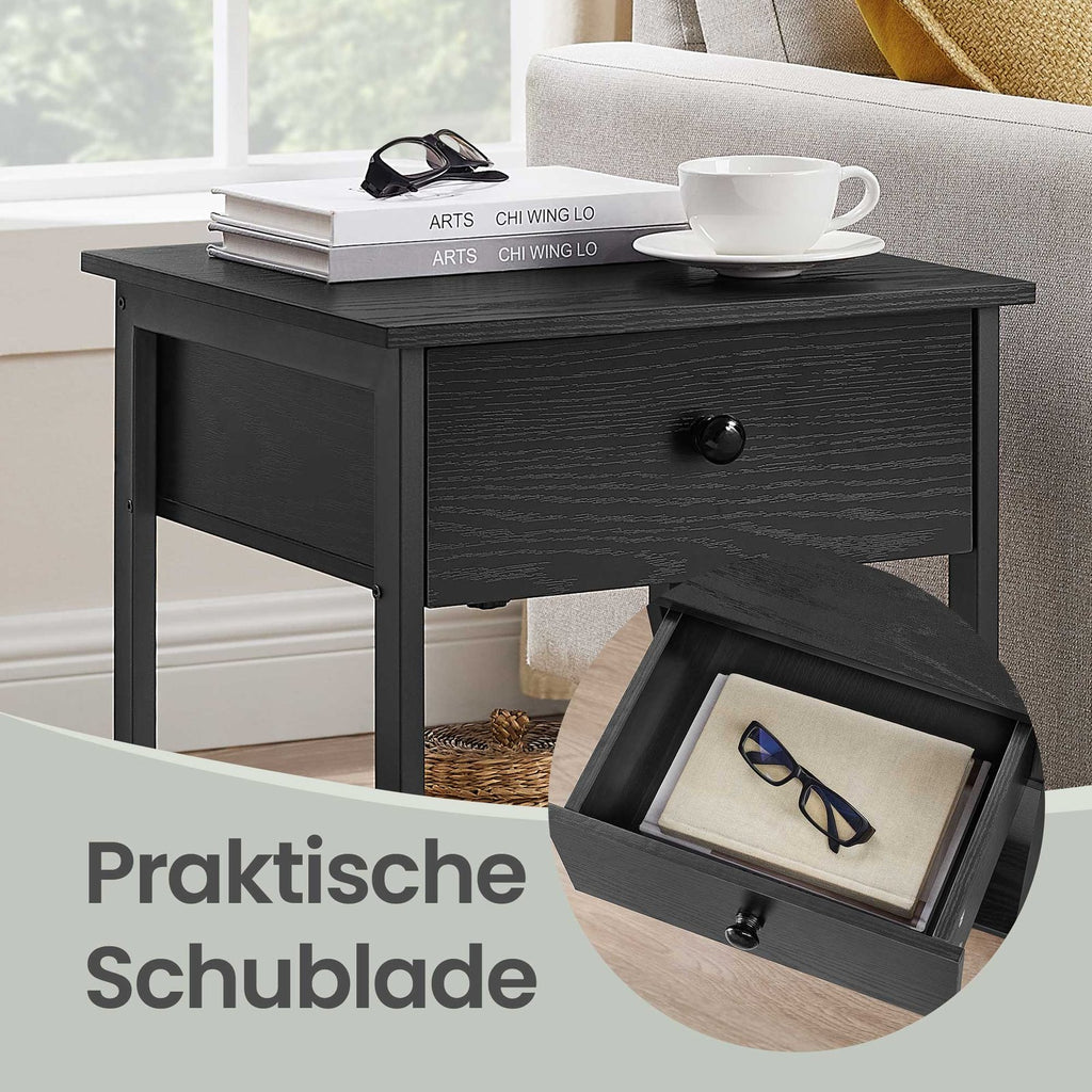 2 Nachtkommoden, mit Schublade, Beistelltisch für Schlafzimmer
