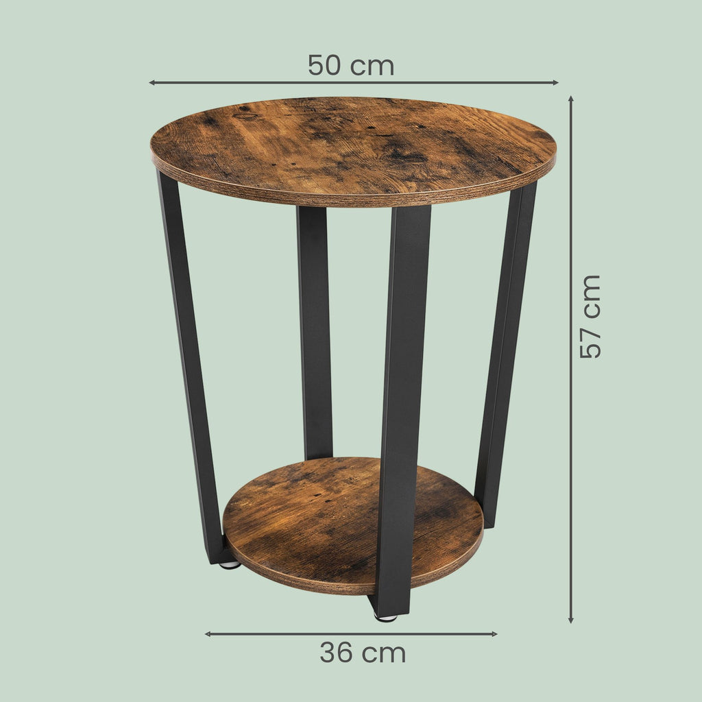Beistelltisch für Wohnzimmer, kleiner Tisch rund, für Schlafzimmer