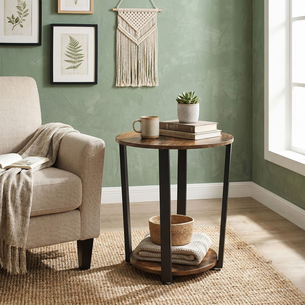 Beistelltisch für Wohnzimmer, kleiner Tisch rund, für Schlafzimmer