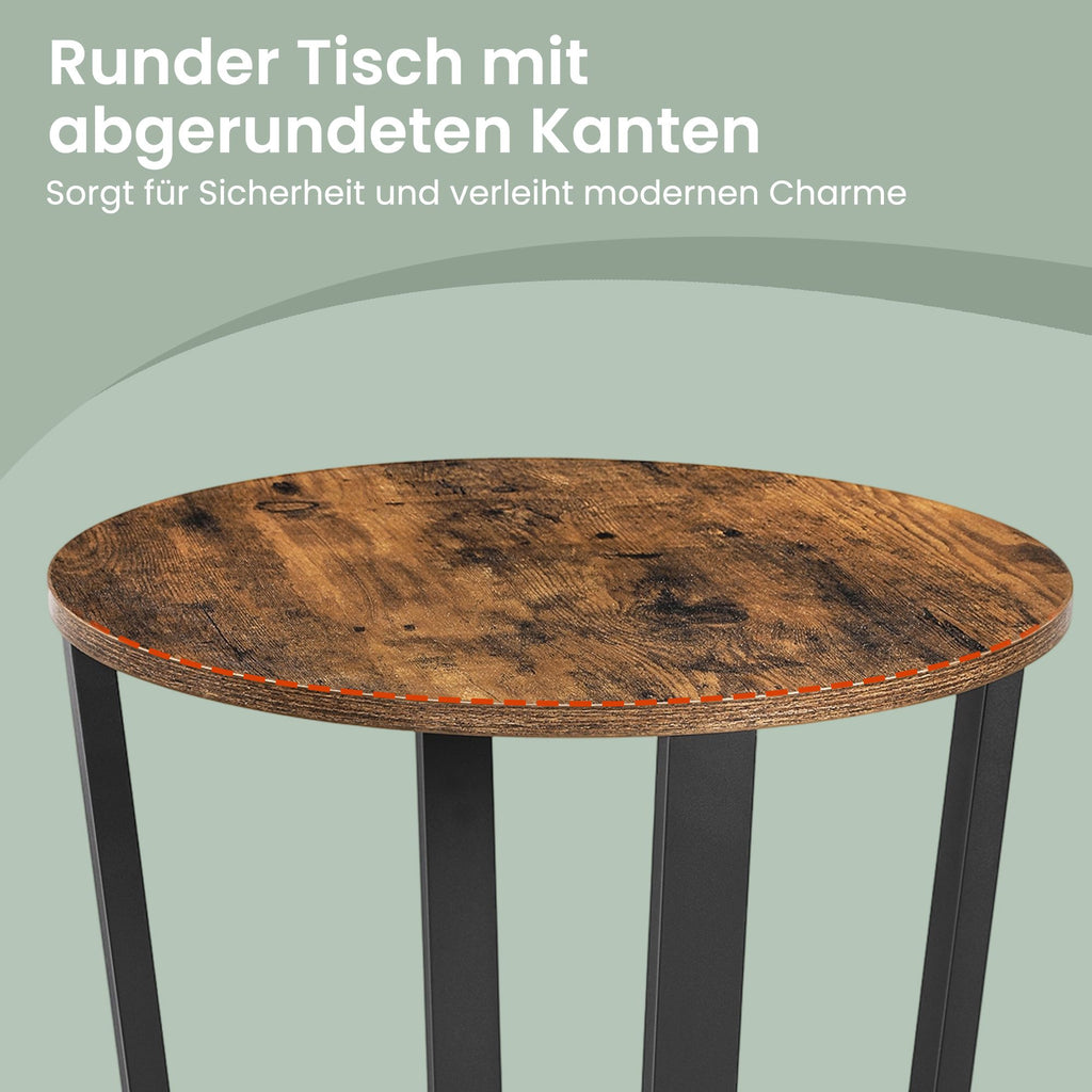 Beistelltisch für Wohnzimmer, kleiner Tisch rund, für Schlafzimmer