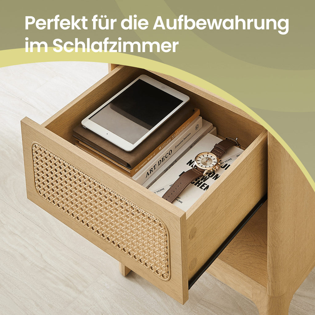 Nachttisch mit Schublade und offenem Fach modern