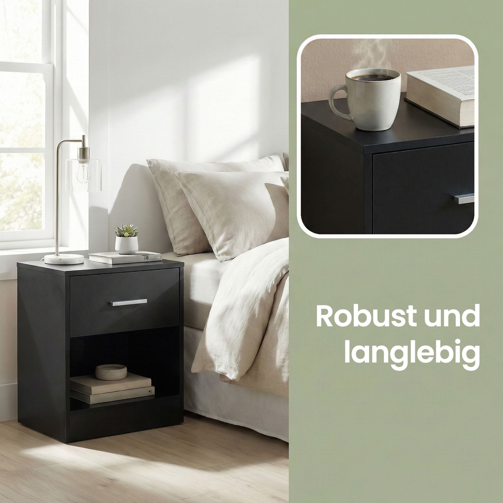 Nachttisch, Beistelltisch, mit Schublade