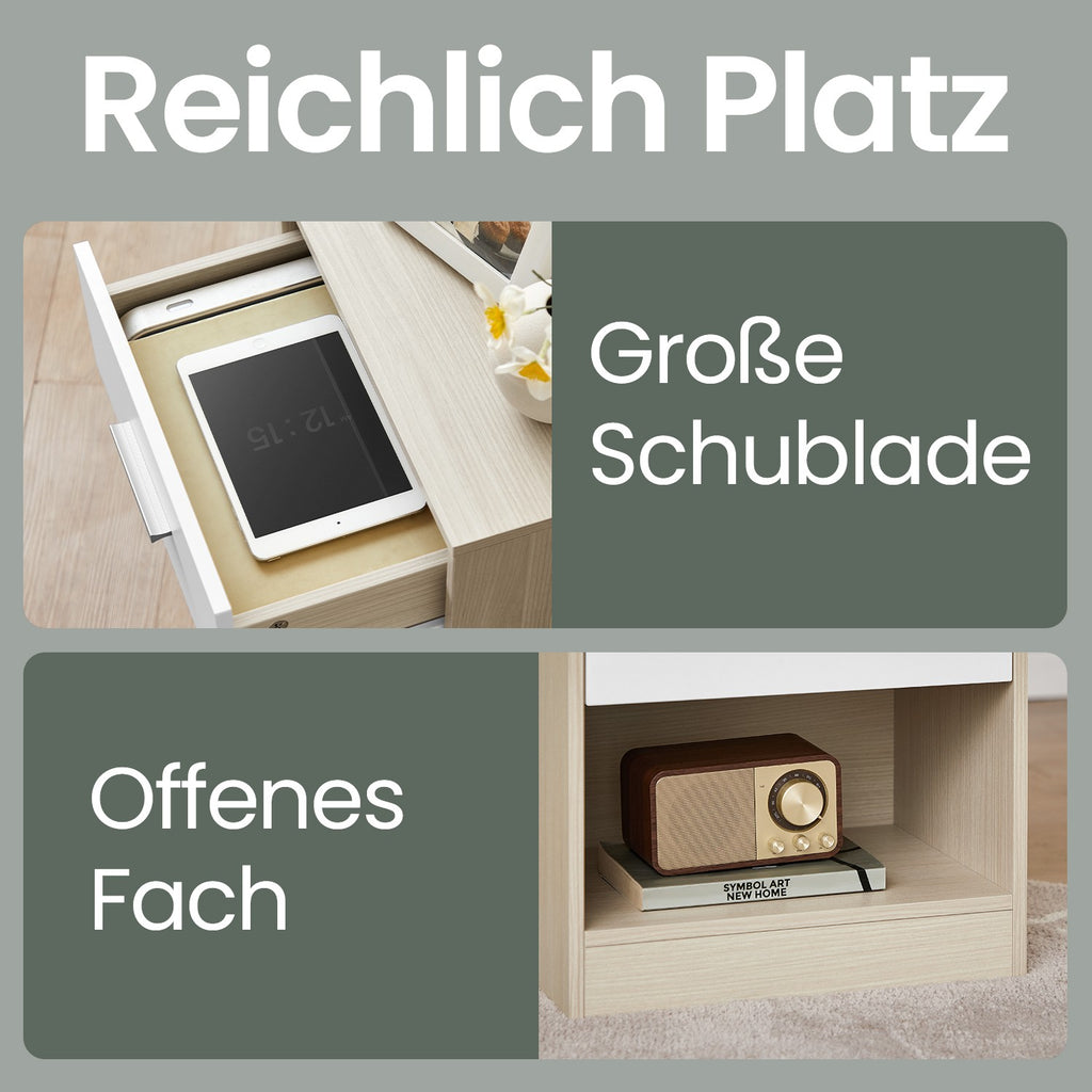 Nachttisch, Beistelltisch, mit Schublade
