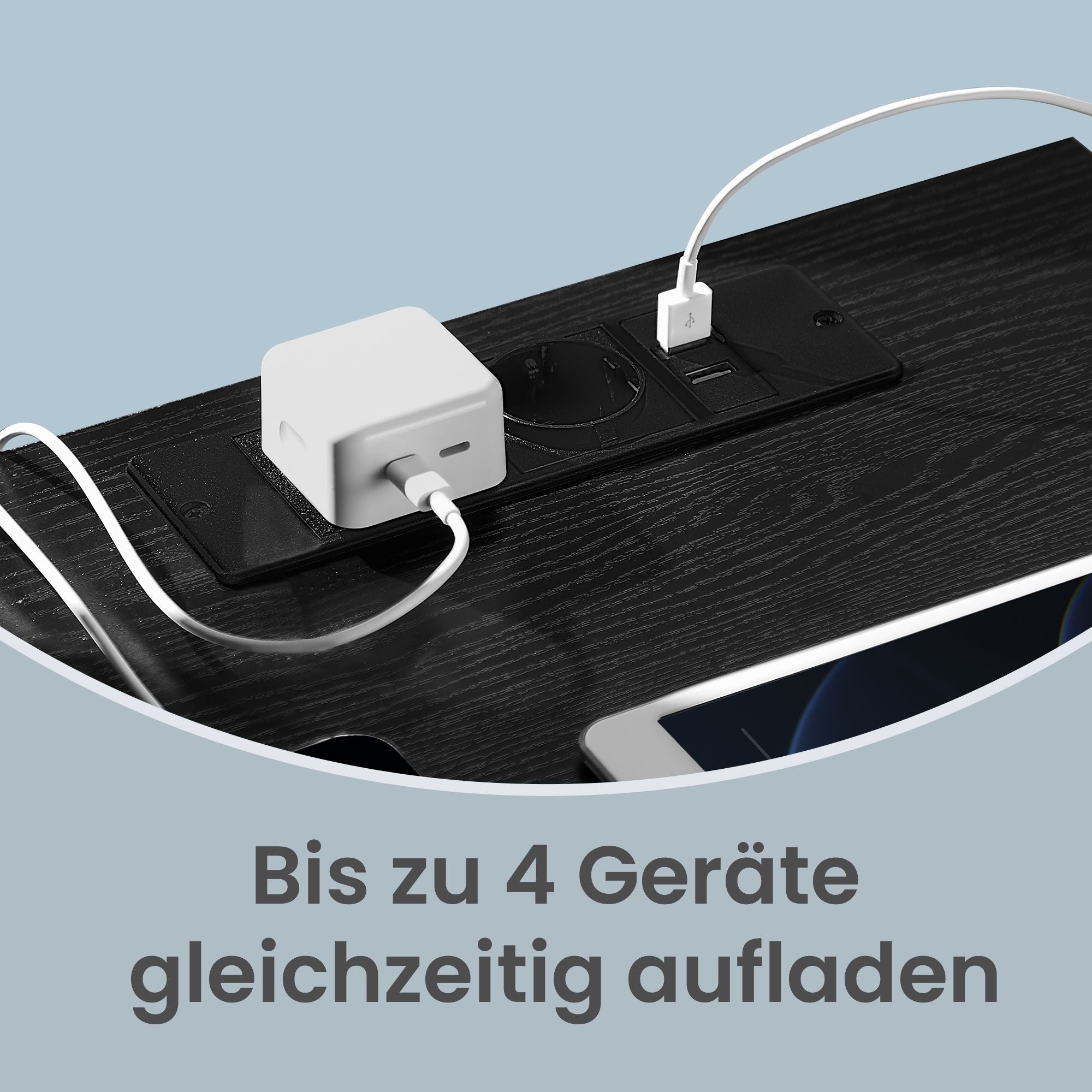 Beistelltisch 3 Schubladen modern ebenholzschwarz