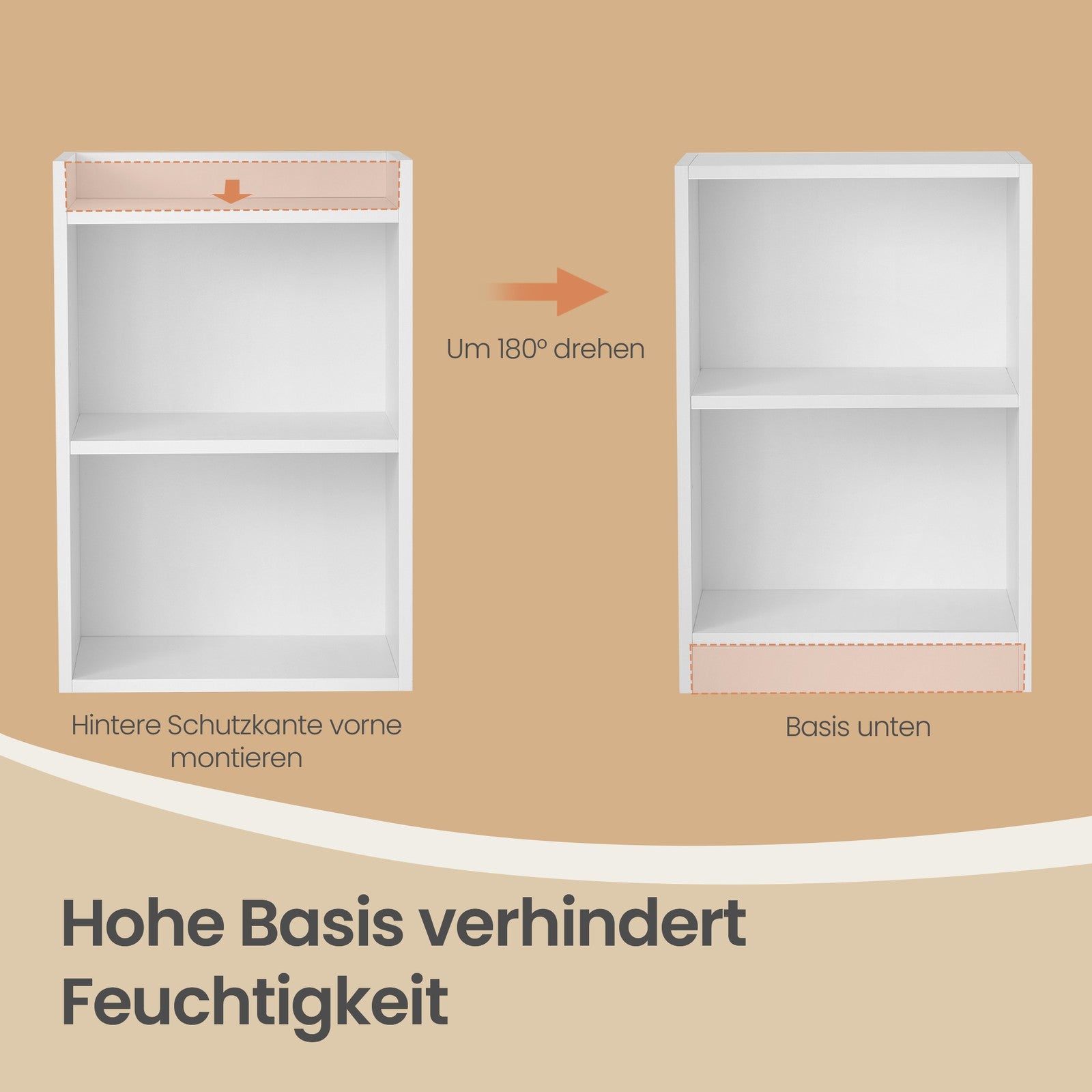 Beistelltisch mit flexibler Ablage, Nachtschrank mit offenen Fächern, für Wohnzimmer