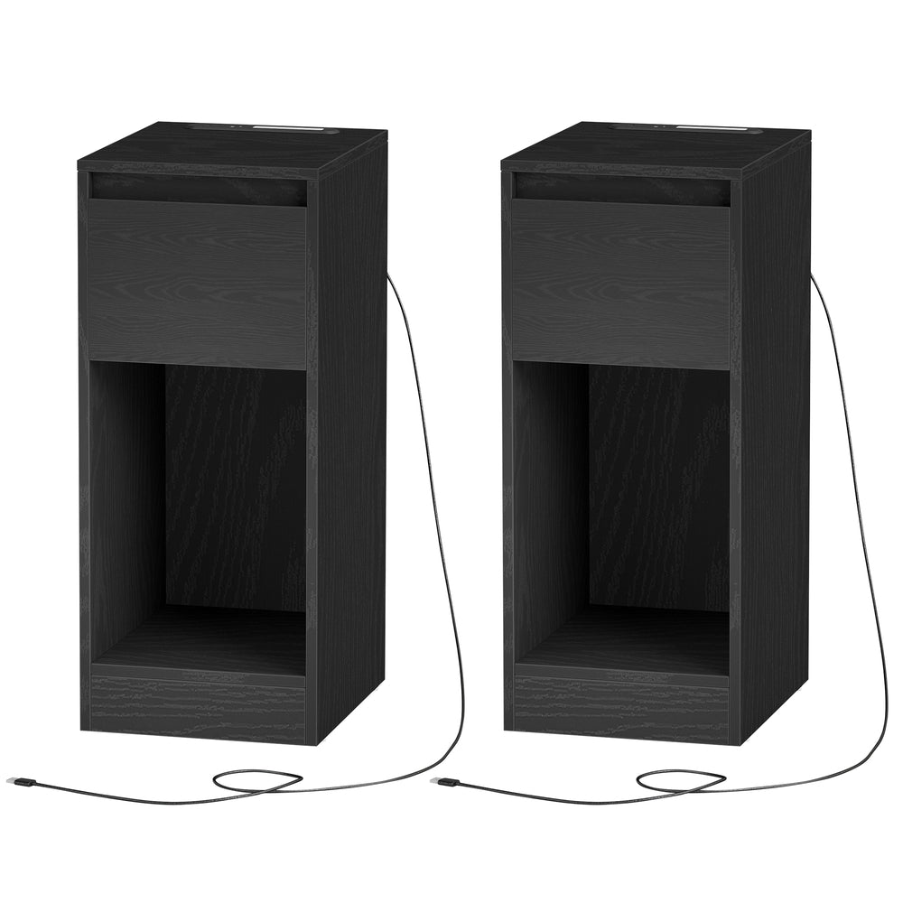 Schmaler Nachttisch, 2er Set, Nachtschrank