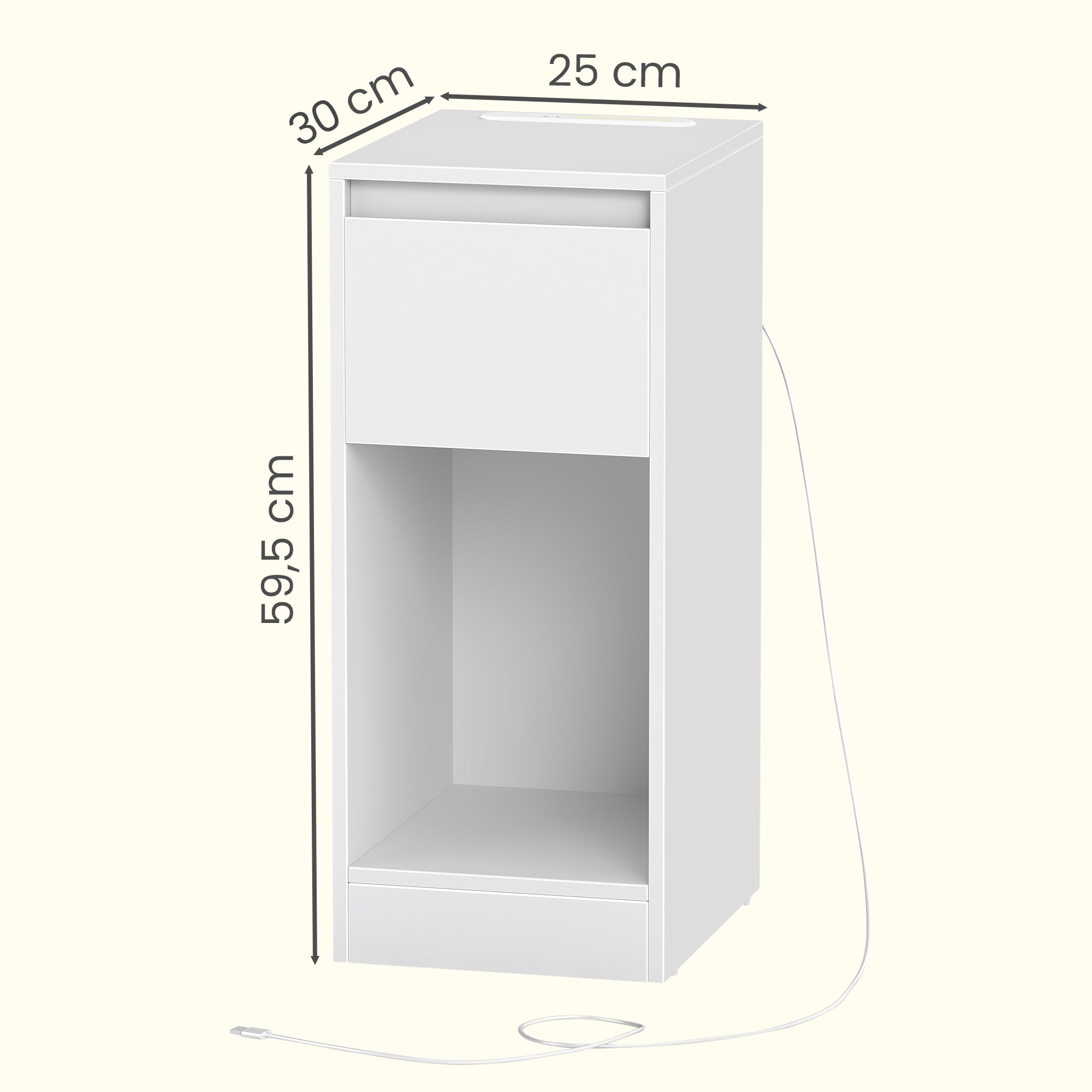 Schmaler Nachttisch, 2er Set, Nachtschrank
