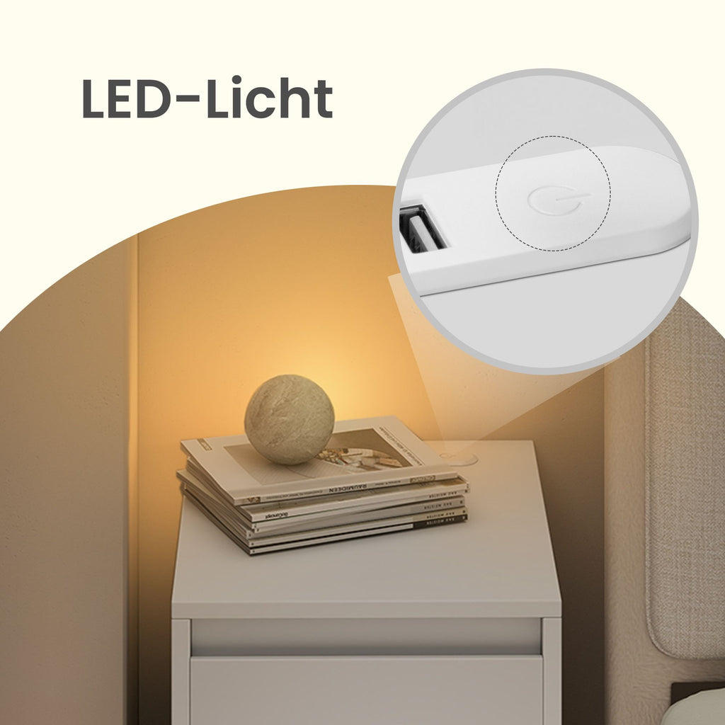 Schmaler Nachttisch, 2er Set, Nachtschrank