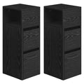 Nachttisch 2er Set, schmal, Beistelltisch mit 2 Schubladen