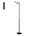 Nachttisch mit Steckdosen, LED-Beleuchtung, 2 Schubladen und offenem Fach, 40,1 x 30 x 50,2 cm, Tintenschwarz