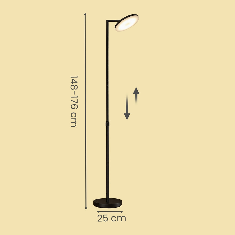 Nachttisch mit Steckdosen, LED-Beleuchtung, 2 Schubladen und offenem Fach, 40,1 x 30 x 50,2 cm, Tintenschwarz