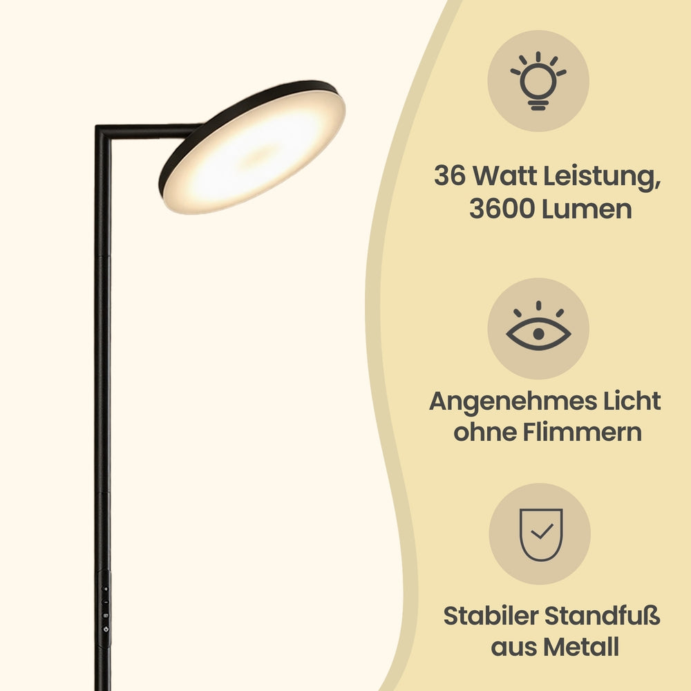 Nachttisch mit Steckdosen, LED-Beleuchtung, 2 Schubladen und offenem Fach, 40,1 x 30 x 50,2 cm, Tintenschwarz