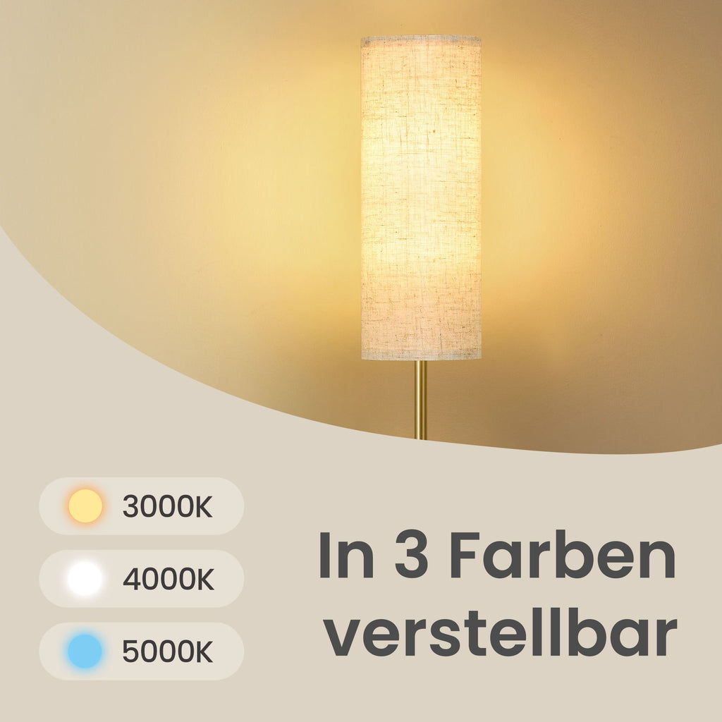 Höhenverstellbare Stehleuchte, 148 cm hoch, mit Fußtaster