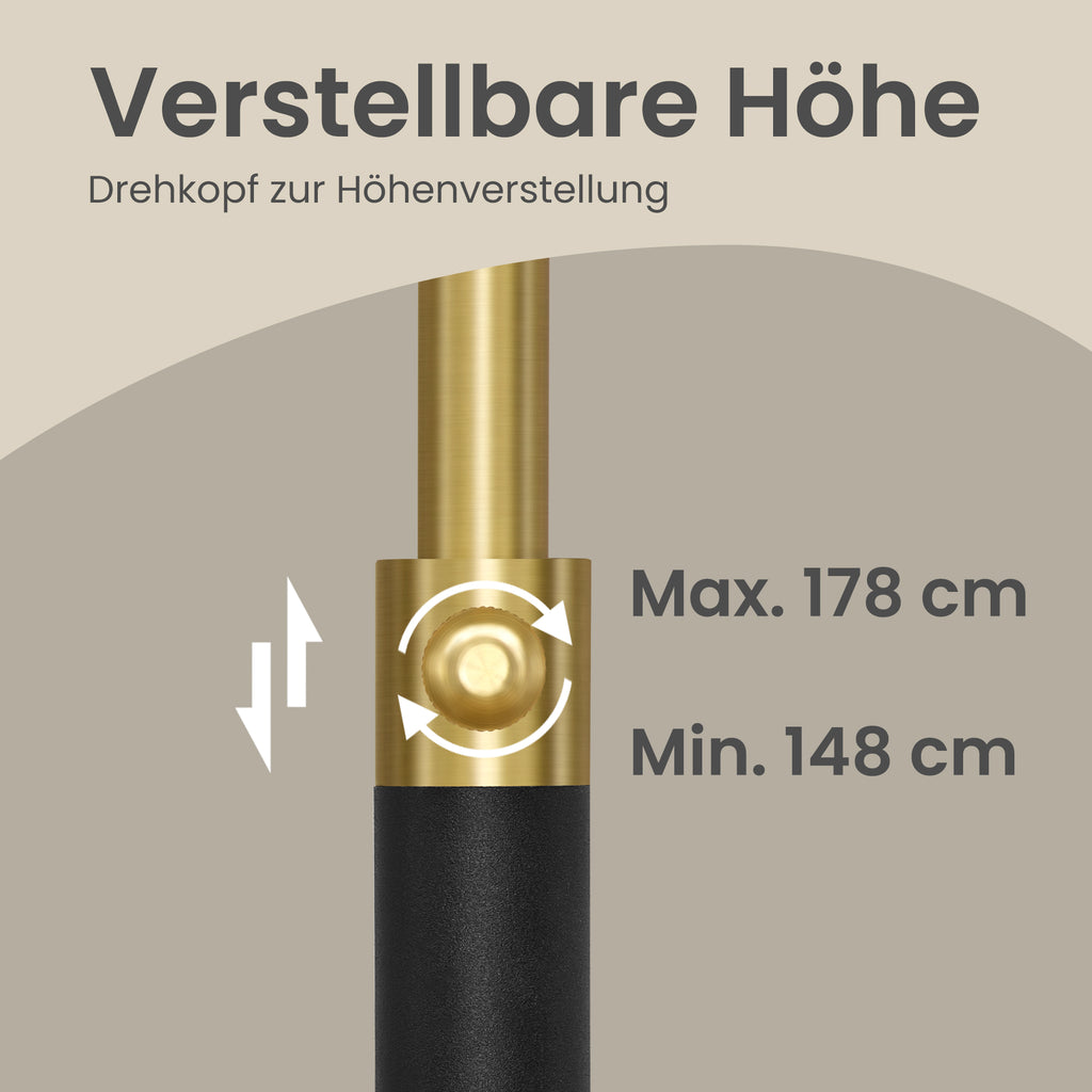 Höhenverstellbare Stehleuchte, 148 cm hoch, mit Fußtaster